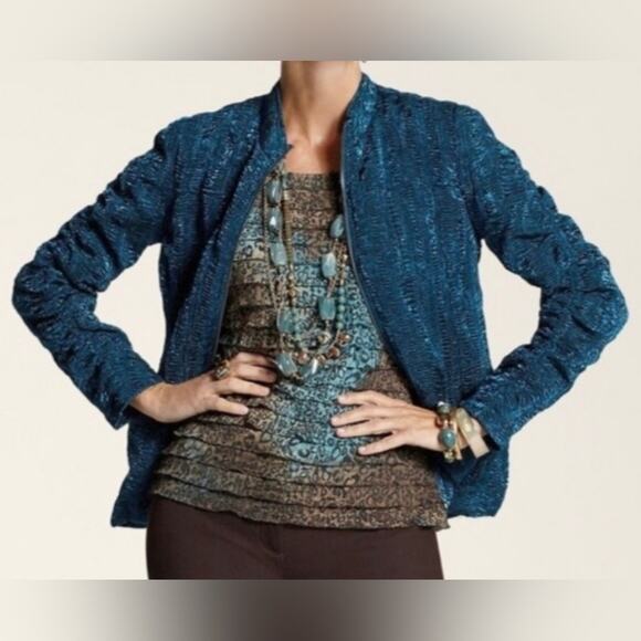 Chico's Jackets & Blazers - Woman’s Chico Elegant Teal Women's Lightweight Jacket Size 0